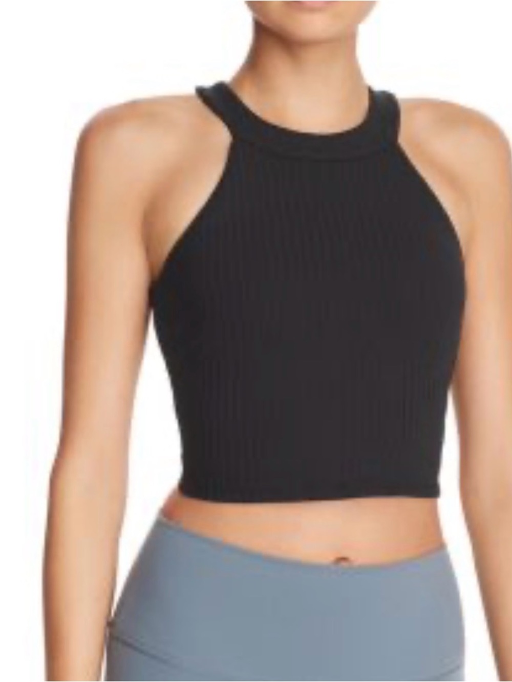 ALO Yoga Ribbed Halter Crop Top in GREY Like New